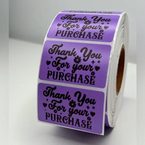 Thank you for your purchase purple sticker | Shipping supplies labels NeW - Picture 8 of 8